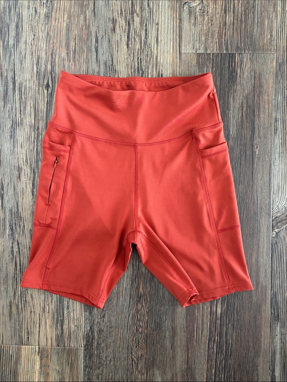 Adrienne Vittadini Sport Bike Shorts Womens Medium Burnt Orange Athletic Summer